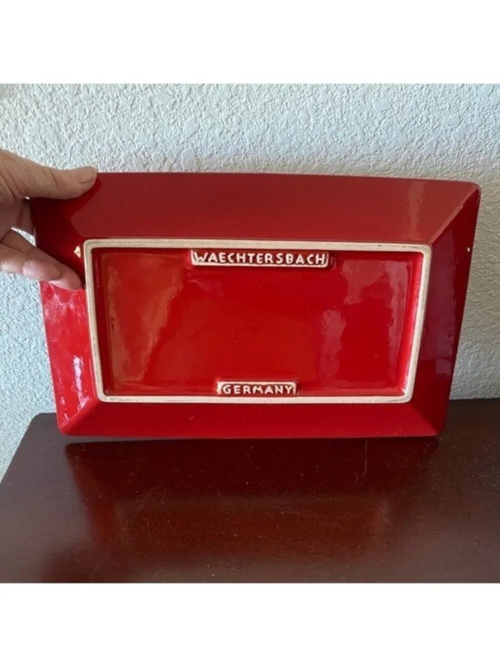 Vintage Waechtersbach Red Rectangle Dish & Mug Gorgeous Red!!
